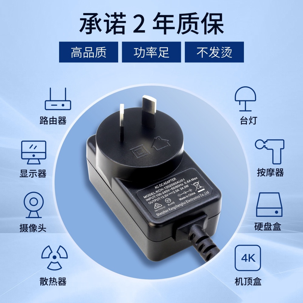 3D立体纹24W澳规电源适配器
